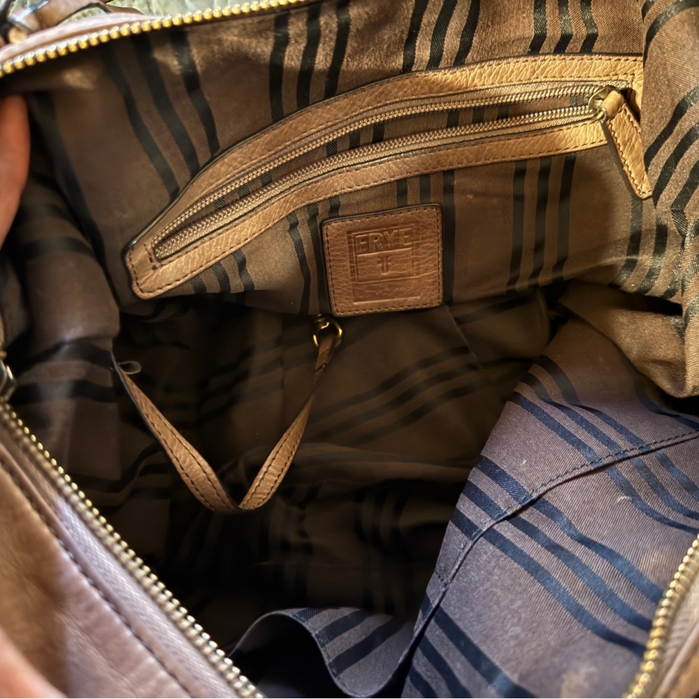 Frye Taupe Leather Braided-Handle Hobo - Picture 3 of 3